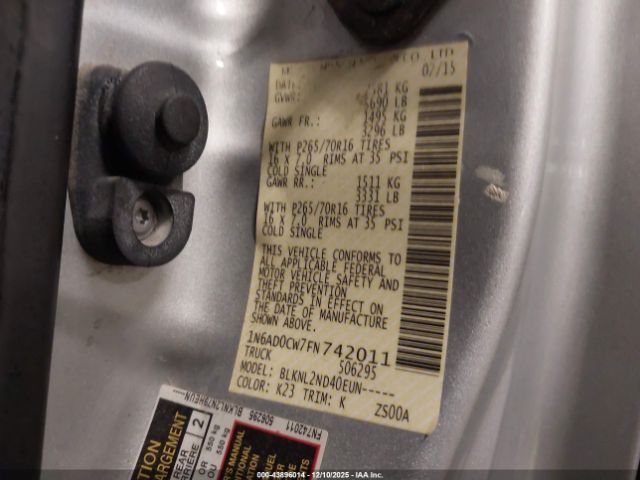 Nissan Frontier Sv Image 14